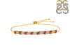 Garnet & White Topaz Bracelet With Adjustable Camera Lock GAR-RDB-128.