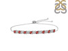 Garnet & White Topaz Bracelet With Adjustable Camera Lock GAR-RDB-128.