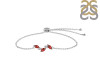 Garnet & White Topaz Bracelet With Adjustable Camera Lock GAR-RDB-143.