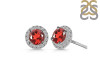 Garnet Stud Earring& White Topaz Stud Earring GAR-RDE-1259.