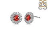 Garnet & White Topaz Stud Earring GAR-RDE-1268.