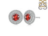 Garnet & White Topaz Stud Earring GAR-RDE-1271.