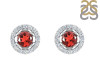 Garnet & White Topaz Stud Earring GAR-RDE-984.
