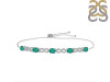 Green Onyx & White Topaz Bracelet With Adjustable Camera Lock GRO-RDB-126.