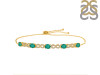 Green Onyx & White Topaz Bracelet With Adjustable Camera Lock GRO-RDB-126.