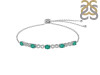 Green Onyx & White Topaz Bracelet With Adjustable Camera Lock GRO-RDB-126.