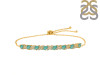 Green Onyx & White Topaz Bracelet With Adjustable Camera Lock GRO-RDB-128.