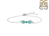 Green Onyx & White Topaz Bracelet With Adjustable Camera Lock GRO-RDB-145.