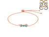 Green Onyx & White Topaz Bracelet With Adjustable Camera Lock GRO-RDB-145.