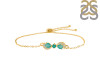 Green Onyx & White Topaz Bracelet With Adjustable Camera Lock GRO-RDB-145.