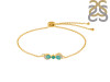 Green Onyx & White Topaz Bracelet With Adjustable Camera Lock GRO-RDB-145.