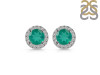 Green Onyx & White Topaz Stud Earring GRO-RDE-1259.