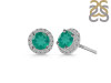 Green Onyx & White Topaz Stud Earring GRO-RDE-1259.