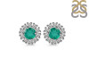 Green Onyx & White Topaz Stud Earring GRO-RDE-1268.