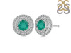 Green Onyx & White Topaz Stud Earring GRO-RDE-1271.