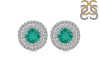 Green Onyx & White Topaz Stud Earring GRO-RDE-1271.