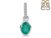 Green Onyx & White Topaz Pendant GRO-RDP-780-CZ-LOOP.