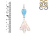Larimar Blue-Topaz Biwa-Pearl Pendant-2SP LAR-1-1713