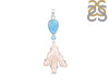 Larimar Blue-Topaz Biwa-Pearl Pendant-2SP LAR-1-1713