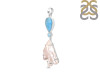 Larimar Blue-Topaz Biwa-Pearl Pendant-2SP LAR-1-1713