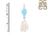 Larimar Blue-Topaz Biwa-Pearl Pendant-2SP LAR-1-1714