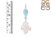Larimar Blue-Topaz Biwa-Pearl Pendant-2SP LAR-1-1719