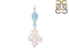 Larimar Blue-Topaz Biwa-Pearl Pendant-2SP LAR-1-1719