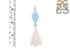 Larimar Blue-Topaz Biwa-Pearl Pendant-2SP LAR-1-1723