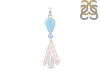 Larimar Blue-Topaz Biwa-Pearl Pendant-2SP LAR-1-1723