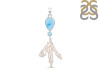 Larimar Blue-Topaz Biwa-Pearl Pendant-2SP LAR-1-1724