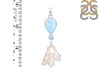 Larimar Blue-Topaz Biwa-Pearl Pendant-2SP LAR-1-1725