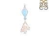 Larimar Blue-Topaz Biwa-Pearl Pendant-2SP LAR-1-1725