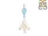 Larimar Blue-Topaz Biwa-Pearl Pendant-2SP LAR-1-1727