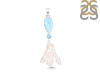 Larimar Blue-Topaz Biwa-Pearl Pendant-2SP LAR-1-1731