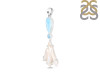 Larimar Blue-Topaz Biwa-Pearl Pendant-2SP LAR-1-1731
