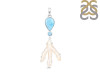 Larimar Blue-Topaz Biwa-Pearl Pendant-2SP LAR-1-1734
