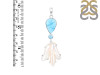 Larimar Blue-Topaz Biwa-Pearl Pendant-2SP LAR-1-1736