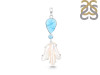 Larimar Blue-Topaz Biwa-Pearl Pendant-2SP LAR-1-1736