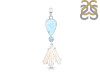 Larimar Blue-Topaz Biwa-Pearl Pendant-2SP LAR-1-1738