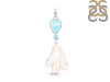 Larimar Blue-Topaz Biwa-Pearl Pendant-2SP LAR-1-1741