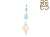 Larimar Blue-Topaz/Biwa-Pearl Pendant-2SP LAR-1-1743