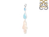 Larimar Blue-Topaz/Biwa-Pearl Pendant-2SP LAR-1-1743