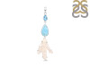 Larimar Blue-Topaz/Biwa-Pearl Pendant-2SP LAR-1-1749