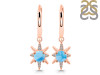 Larimar & White Topaz Hoop Earring LAR-RDE-1470.