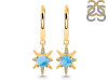 Larimar & White Topaz Hoop Earring LAR-RDE-1470.
