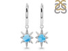 Larimar & White Topaz Hoop Earring LAR-RDE-1470.
