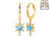 Larimar & White Topaz Hoop Earring LAR-RDE-1470.