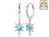 Larimar & White Topaz Hoop Earring LAR-RDE-1470.