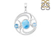 Larimar & Blue Topaz & White Topaz Pendant LAR-RDP-311.