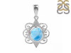 Larimar & White Topaz Pendant LAR-RDP-334.